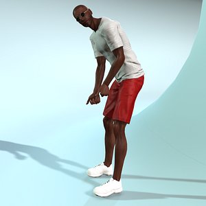 frank golfer human male 3d model