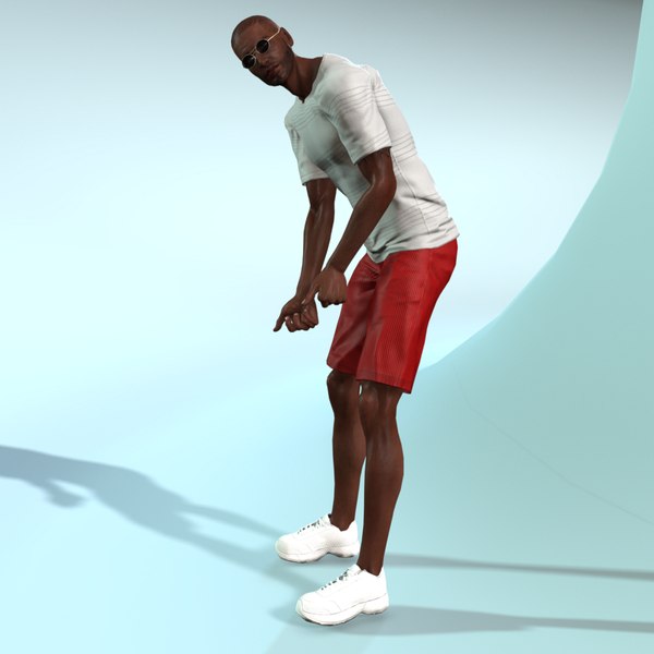 frank golfer human male 3d model