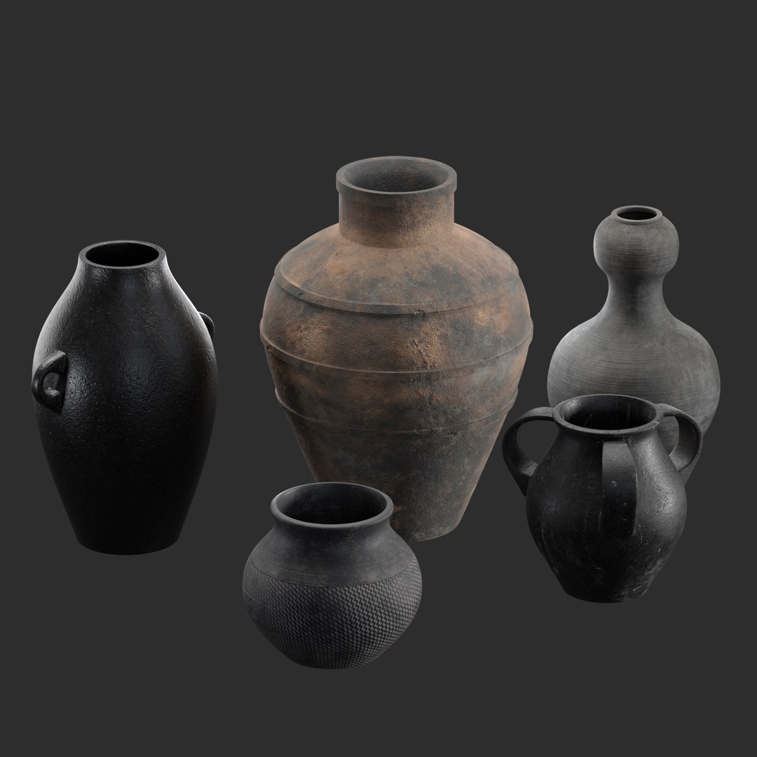 Artisan Clay Vases Collection 3D Model - TurboSquid 1901344