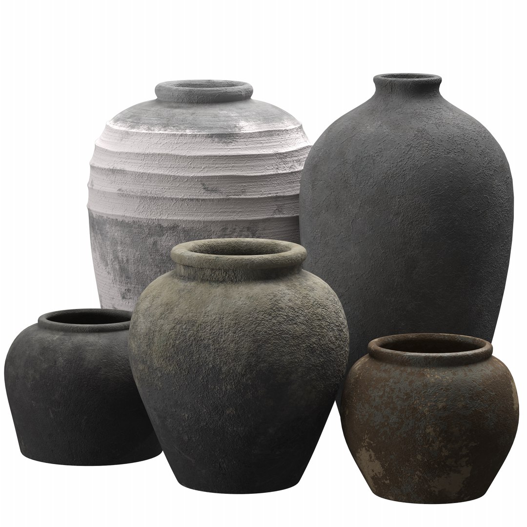 Artisan Clay Vases Collection 3D Model - TurboSquid 1901344
