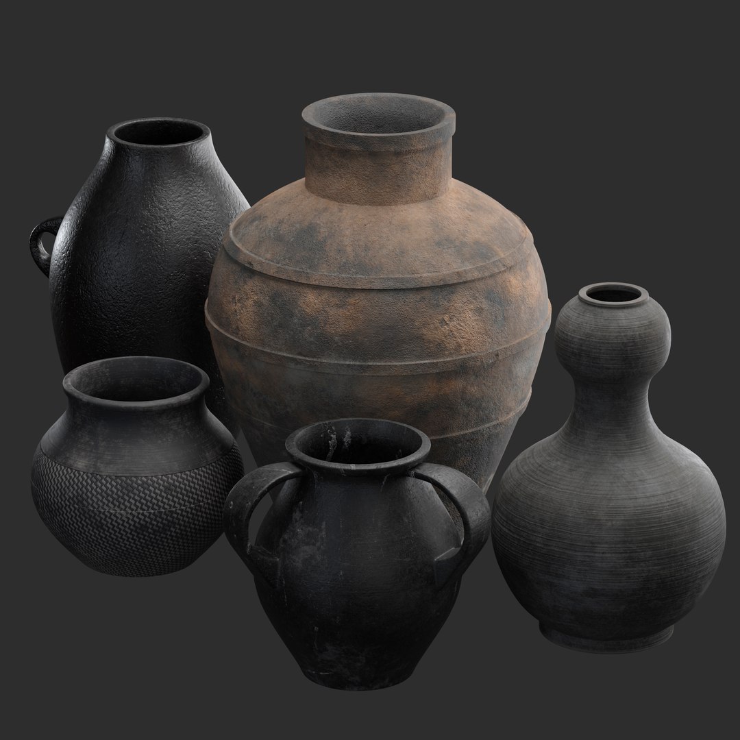Artisan Clay Vases Collection 3D Model - TurboSquid 1901344