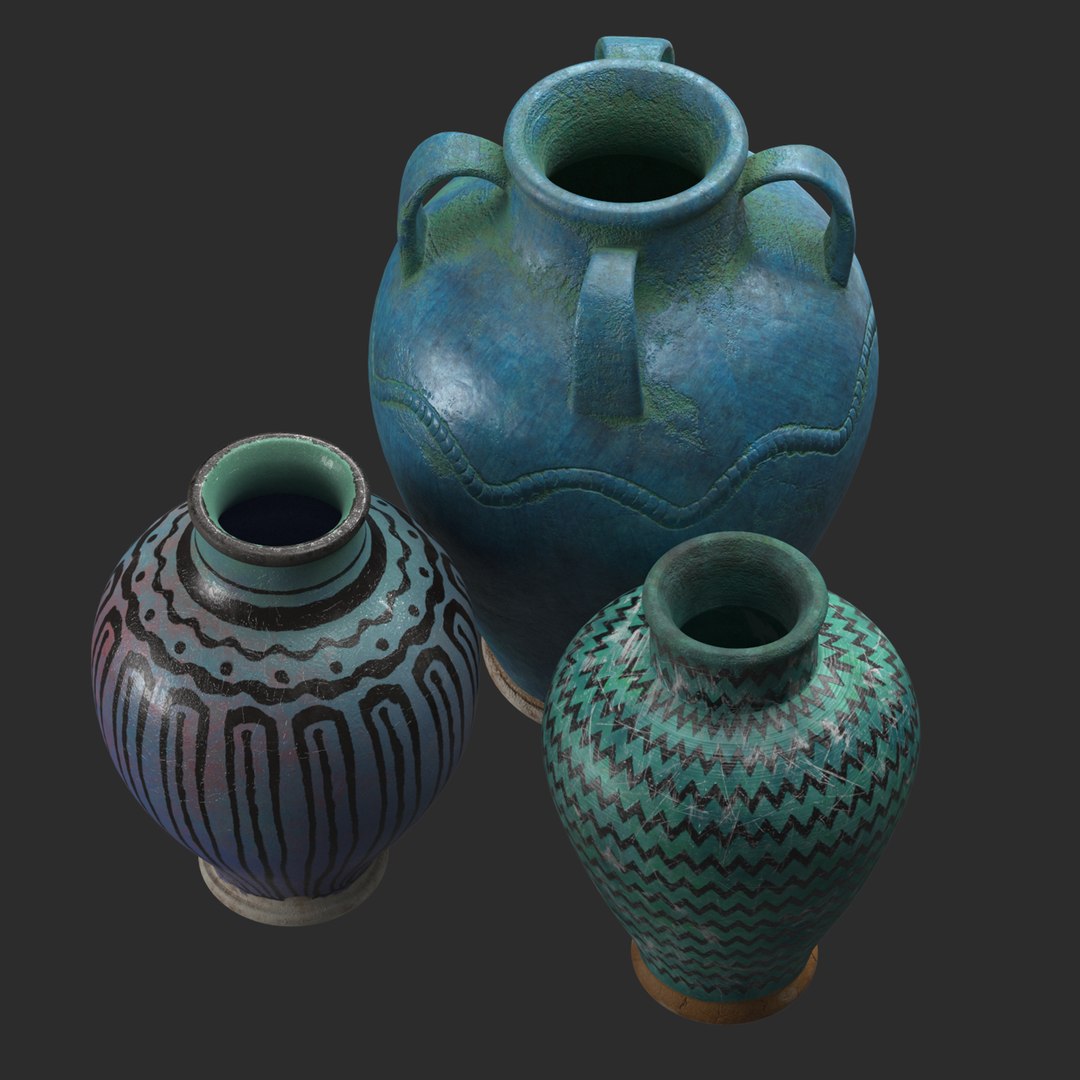 Artisan Clay Vases Collection 3D Model - TurboSquid 1901344