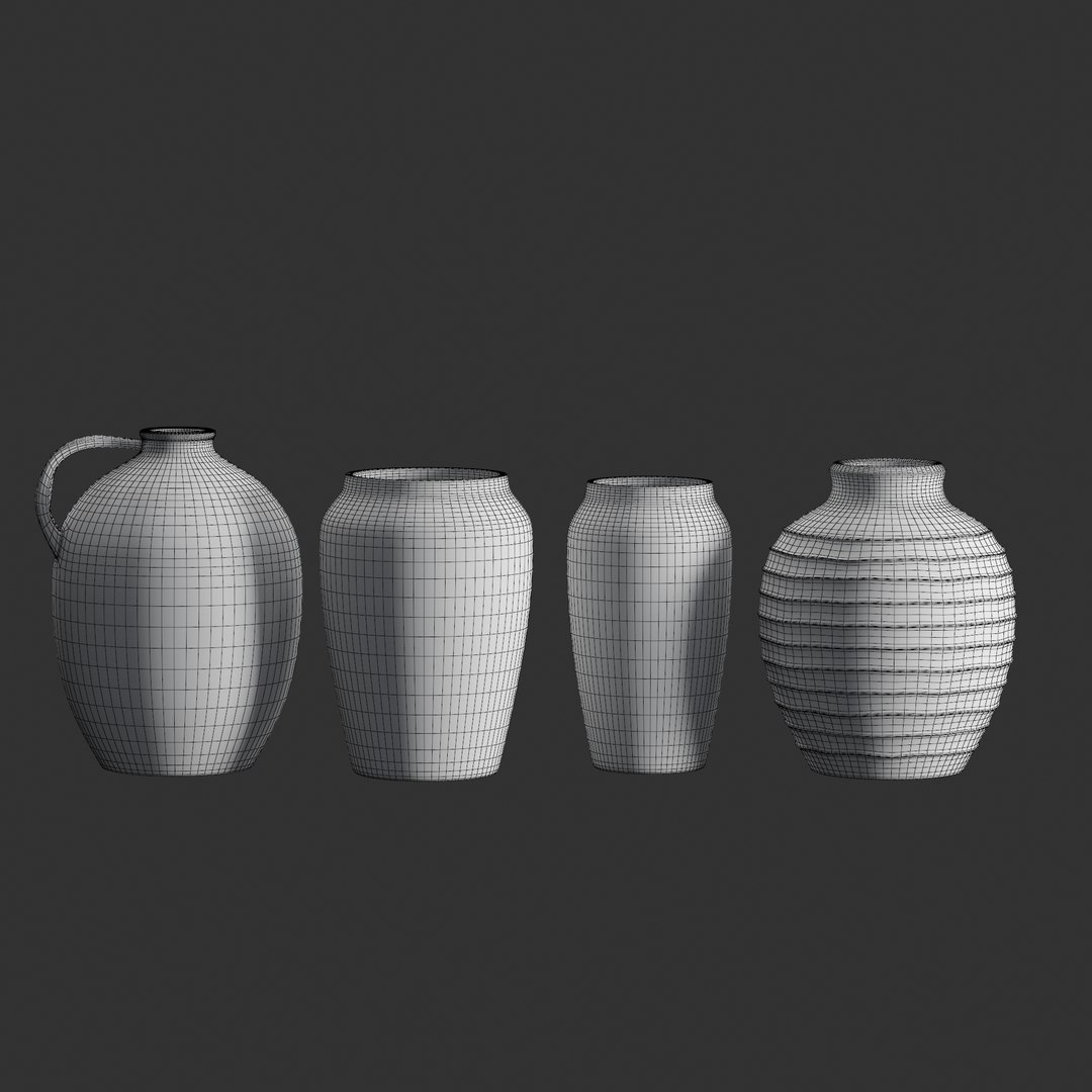 Artisan Clay Vases Collection 3D Model - TurboSquid 1901344