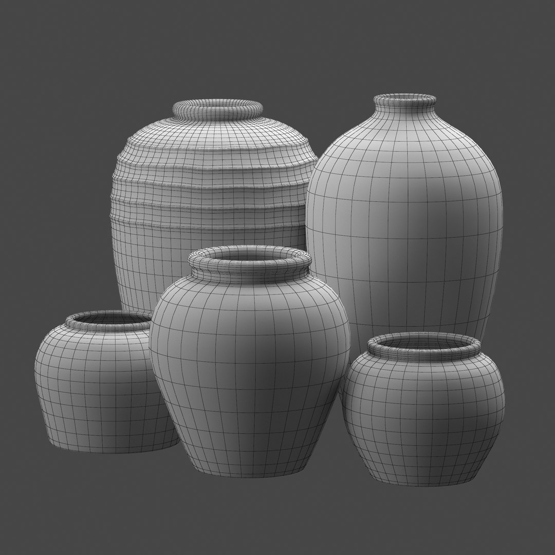 Artisan Clay Vases Collection 3D Model TurboSquid 1901344