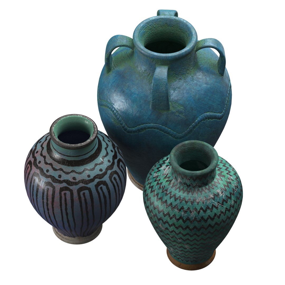 Artisan Clay Vases Collection 3D Model - TurboSquid 1901344