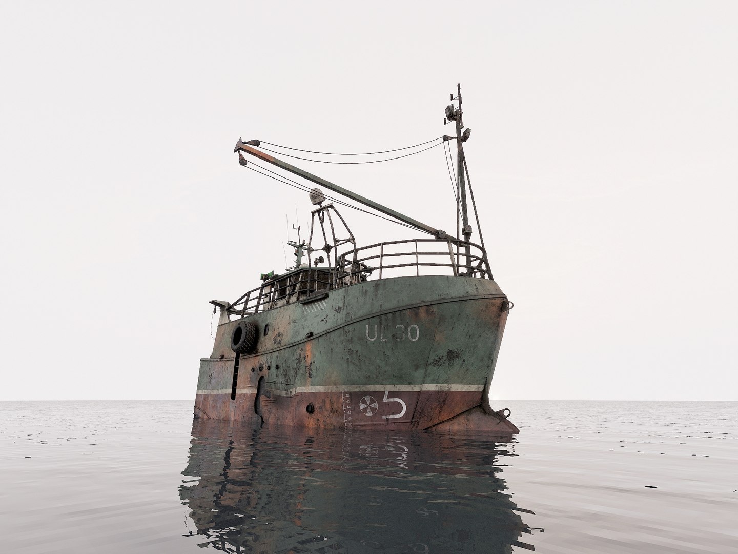 Fishing Trawler Wreck 3D Model - TurboSquid 1751847