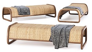 Eliza Rattan Lounge Bench  by Bpoint Design 3D model