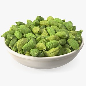 Dried Green Cardamom Fruit Plate 3D model