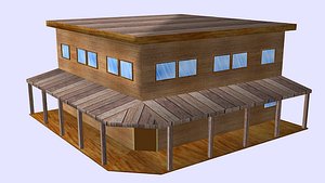 3D simple low-poly western style model