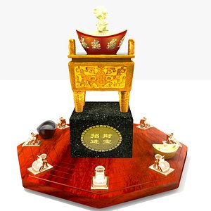 Chinese incense bronze burner  OBJ 3D model