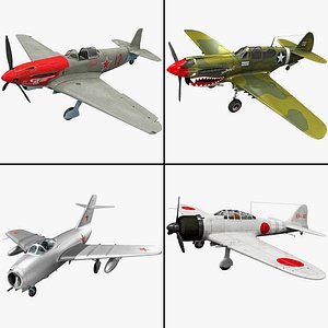 3d model rigged fighter plane