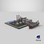 Detailed Oil Refinery Port 3D
