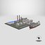Detailed Oil Refinery Port 3D