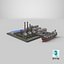 Detailed Oil Refinery Port 3D