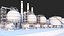 Detailed Oil Refinery Port 3D