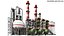 Detailed Oil Refinery Port 3D