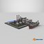 Detailed Oil Refinery Port 3D