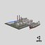 Detailed Oil Refinery Port 3D