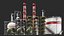 Detailed Oil Refinery Port 3D