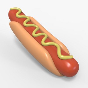 3D Cartoon HotDog model