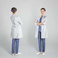 Attractive woman in medical uniform smiling 245