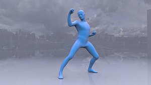 man blue posing 3D model