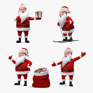 Cartoon Character Santa Clauses Fur Collection 2 3D model