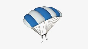 3D Parachute A03 White Blue - Character Accessories Design model