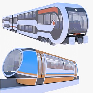 3D Future monorail and doubledeck trains