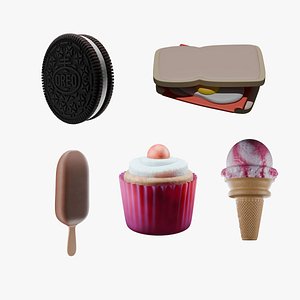 3D Food pack of 5 3D Model