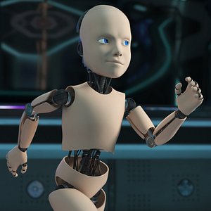 Humanoid Cyborg Child Rigged model