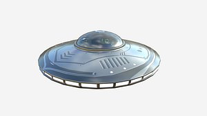 3D Alien Spaceship UFO B02 Aluminum - Sci Fi Spacecraft Design model