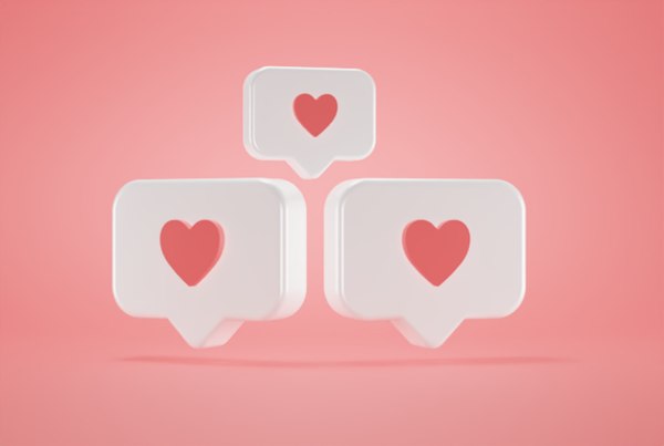 3D Notification with Love icon Blender cycles