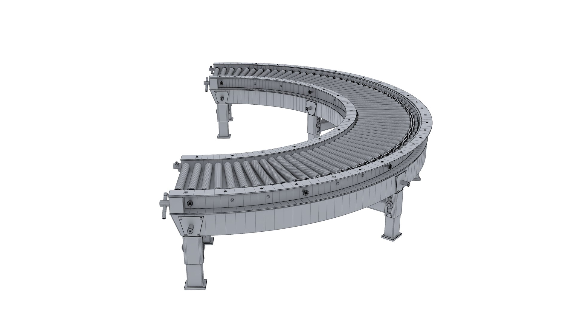 Curved Roller Conveyor 3D Model - TurboSquid 2249017