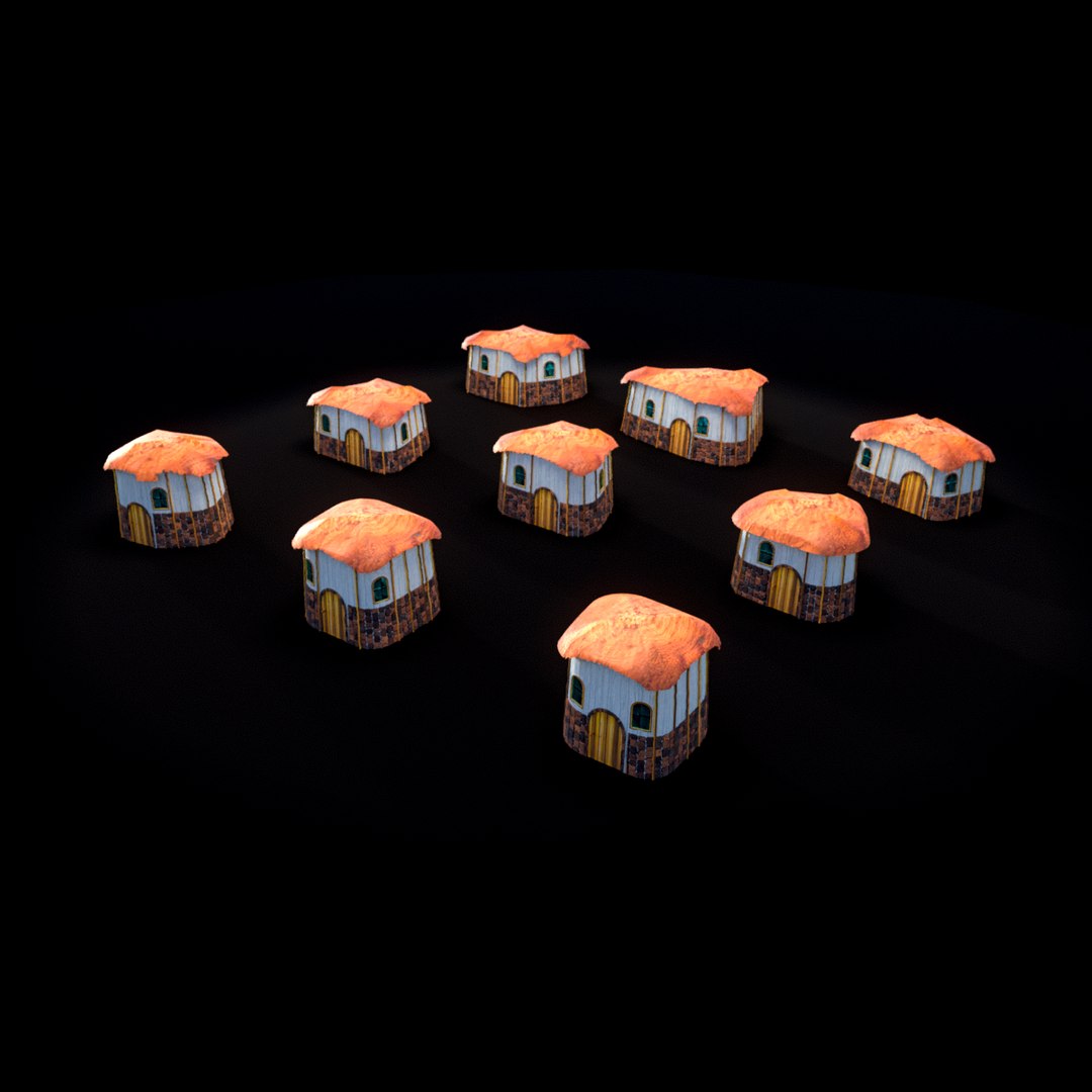 9 House Pack Stylized Game Asset Model - TurboSquid 2112627
