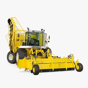 Agricultural Beet Harvester Machine Vervaet 17T Yellow Rigged 3D model