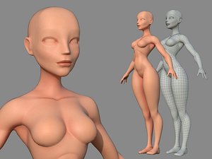 3D model character female body base