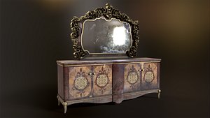 3D Antique luxury dresser