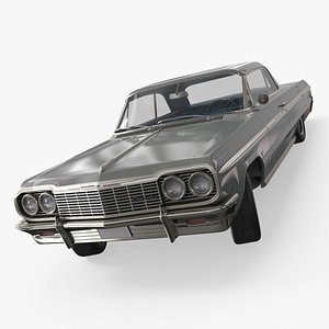 Chevrolet Impala Coupe 1964 Lowrider Silver Rigged model