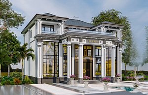 3D model Modern style villa high-end fashion self-built home stay hotel building holiday villa