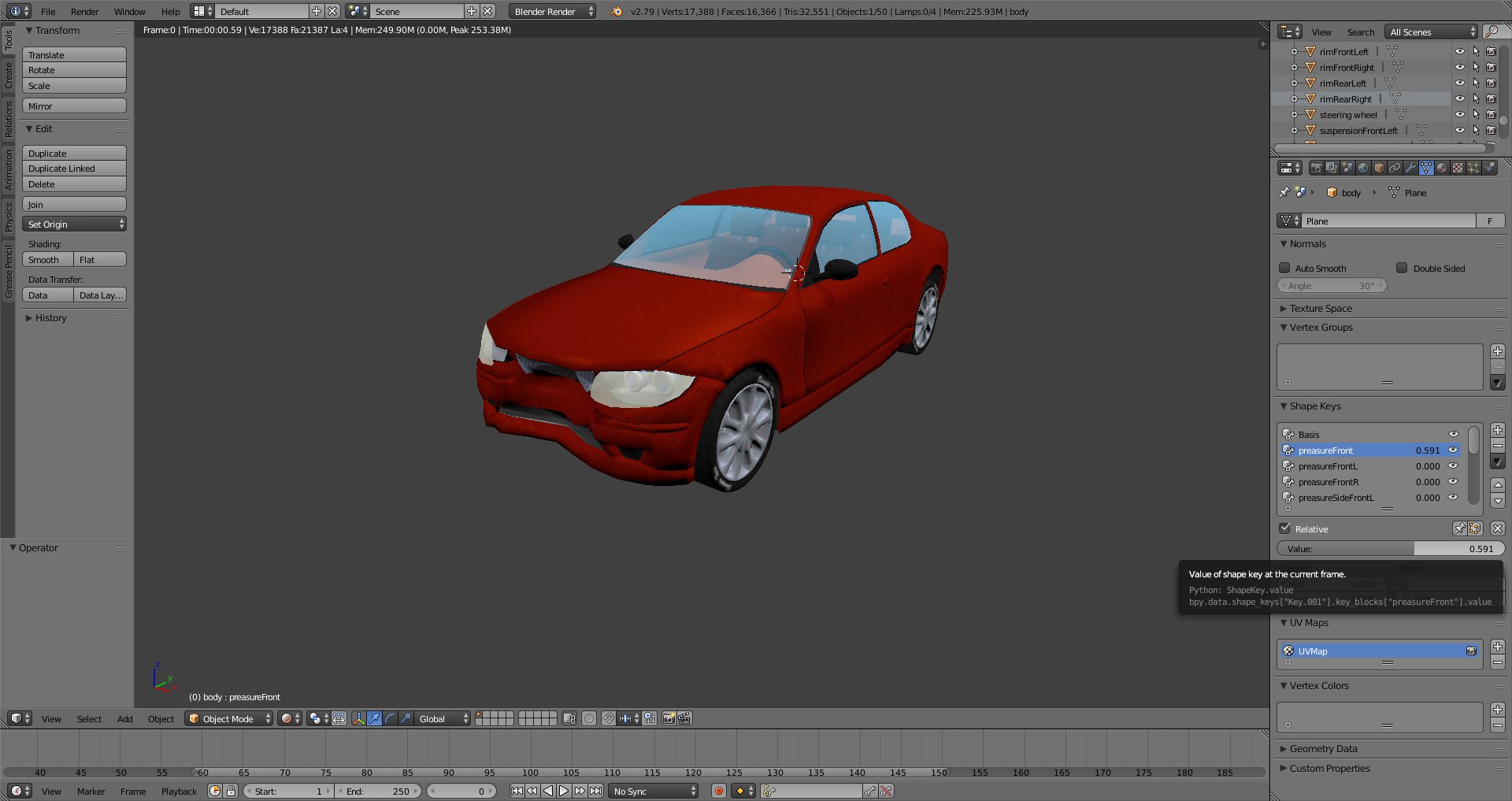 Car Shape Keys 3D Model - TurboSquid 1373114
