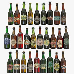 3D Bar pack 02 - Vintage beer bottles