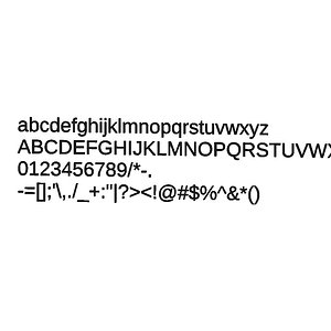Arimo font CG CAD data