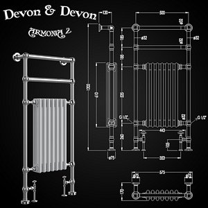Heated towel rail Devon Devon ARMONIA 2