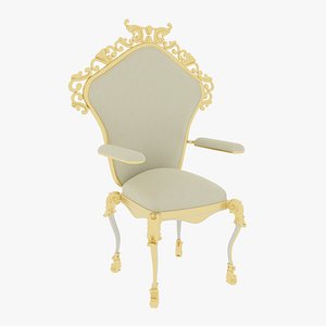 Chair Decorated White 3D model