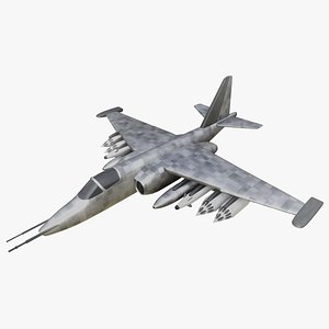 Modern military jet attack aircraft - SU-25 Frogfoot - Grach 3D model