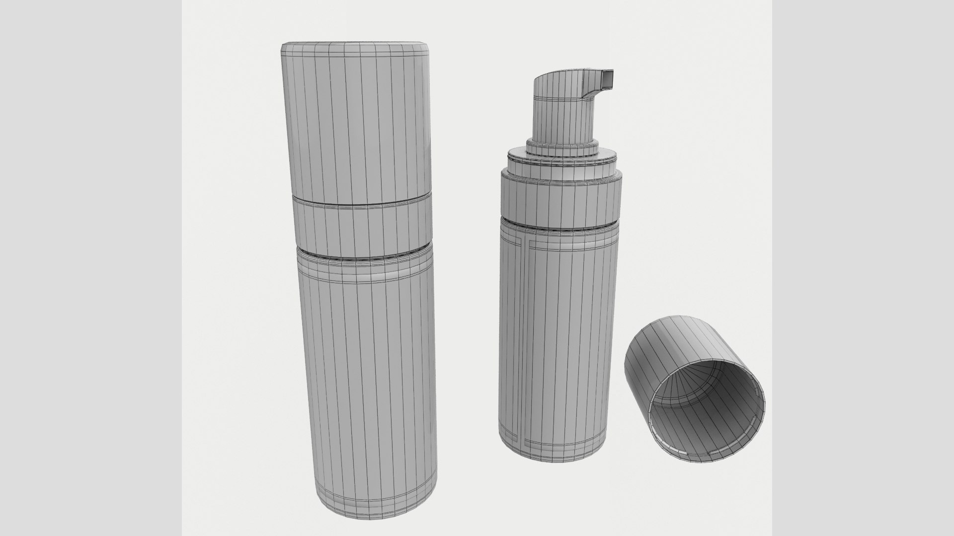 3D model 150ml 5oz Cosmetics Pump Dispenser Bottle Low High Poly https://p.turbosquid.com/ts-thumb/oO/CBhIkm/kO/wire/jpg/1657615890/1920x1080/fit_q87/7b528d05b8e481845eccd58d334da6fe812c5f0b/wire.jpg