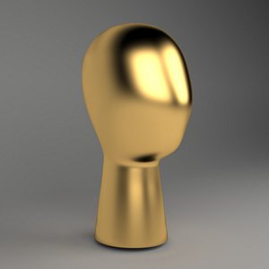 3D Head Display Stand Gold model