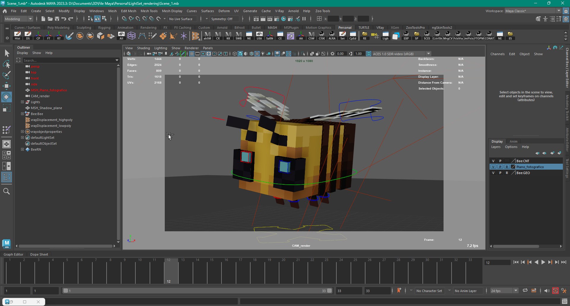 3D Model Minecraft Bee Rig - TurboSquid 2510160