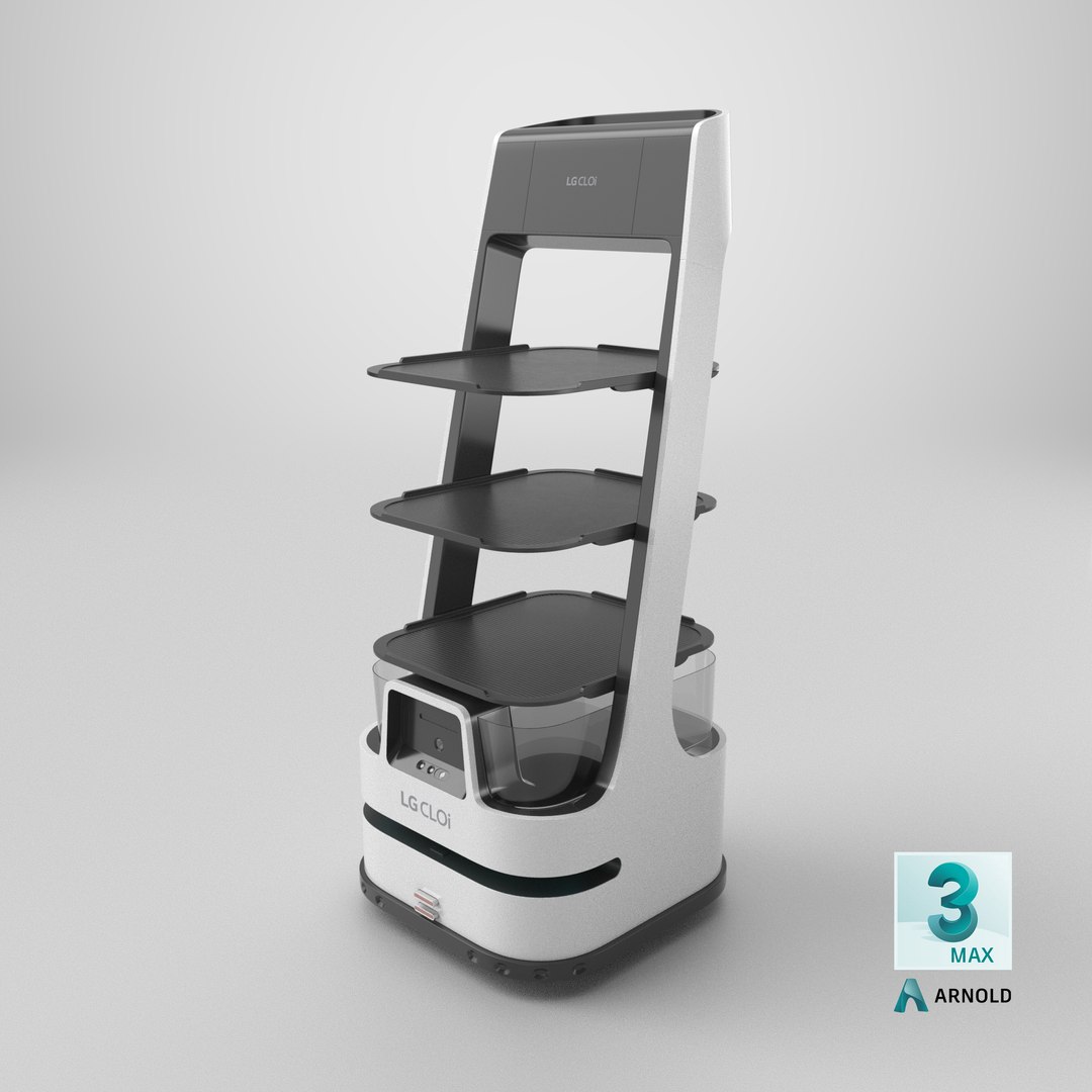 LG CLOi ServeBot Shelf Type 3D model https://p.turbosquid.com/ts-thumb/oO/JXesHC/77/stemcell_max_arnold_render/png/1777640083/1920x1080/fit_q87/a80864d56591e1efc74a6c82256ca5f1e503d655/stemcell_max_arnold_render.jpg